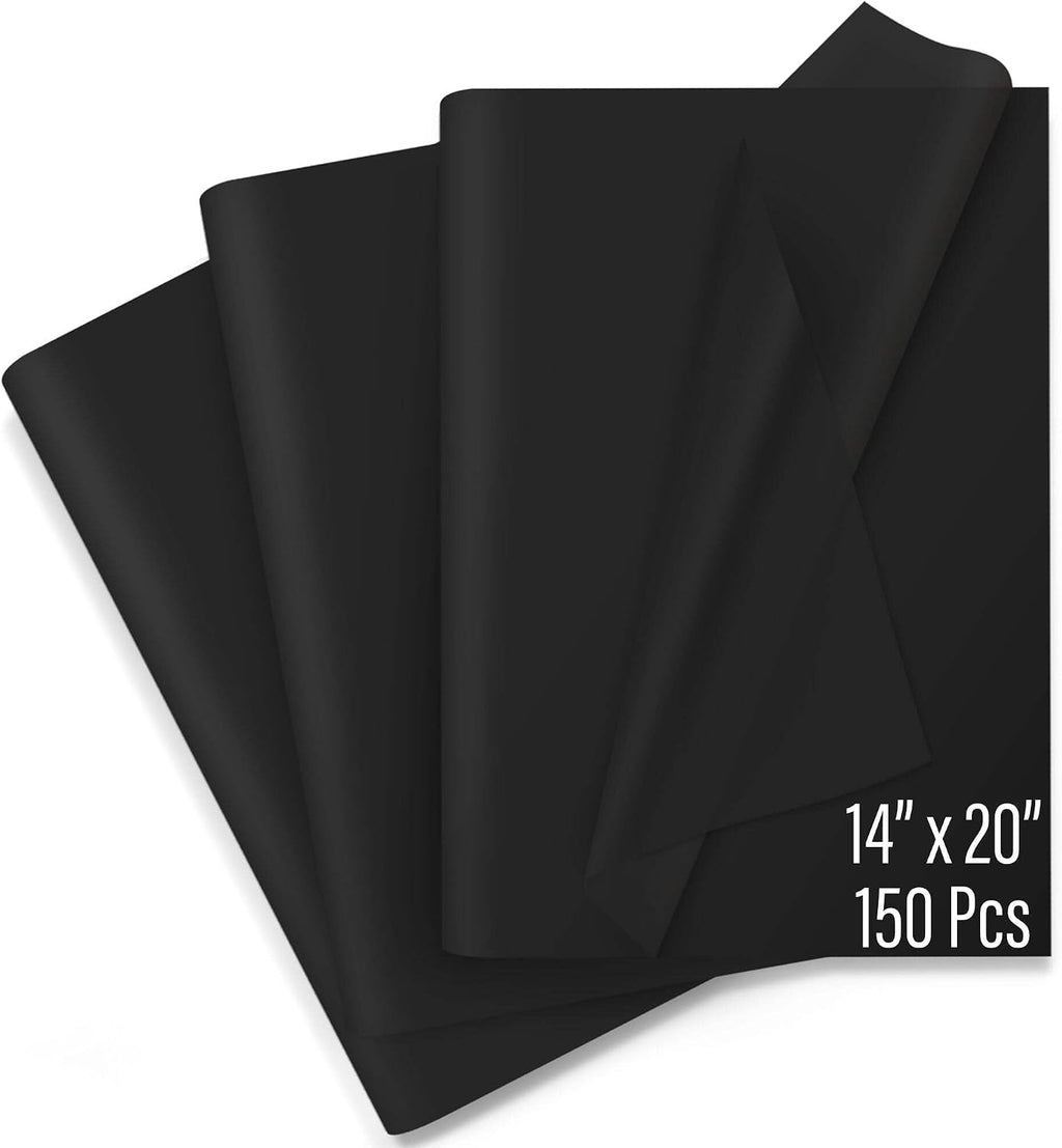 150 Sheets Black Tissue Paper for Gift Bags 14x20 Halloween Decor