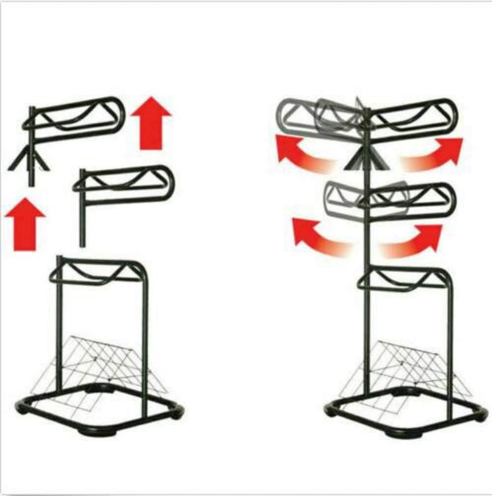 Heavy Duty 3 Tier Rotatable Saddle Rack Stand H68.5 x W30 x D30.