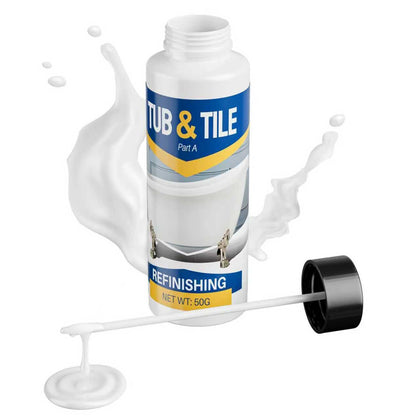 Tub and Tile Paint, 1.8oz High-Gloss White Touch Up Paint for Bathtub, Quick-Dry Bathtub Paint Kit for Bathroom