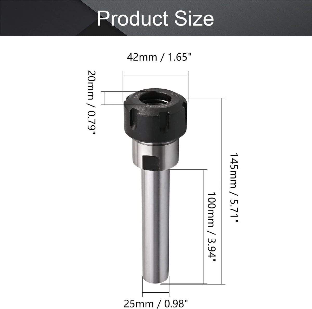 C20 ER25 100L Router Collet Chuck Extension Rod CNC Milling Tool Holder