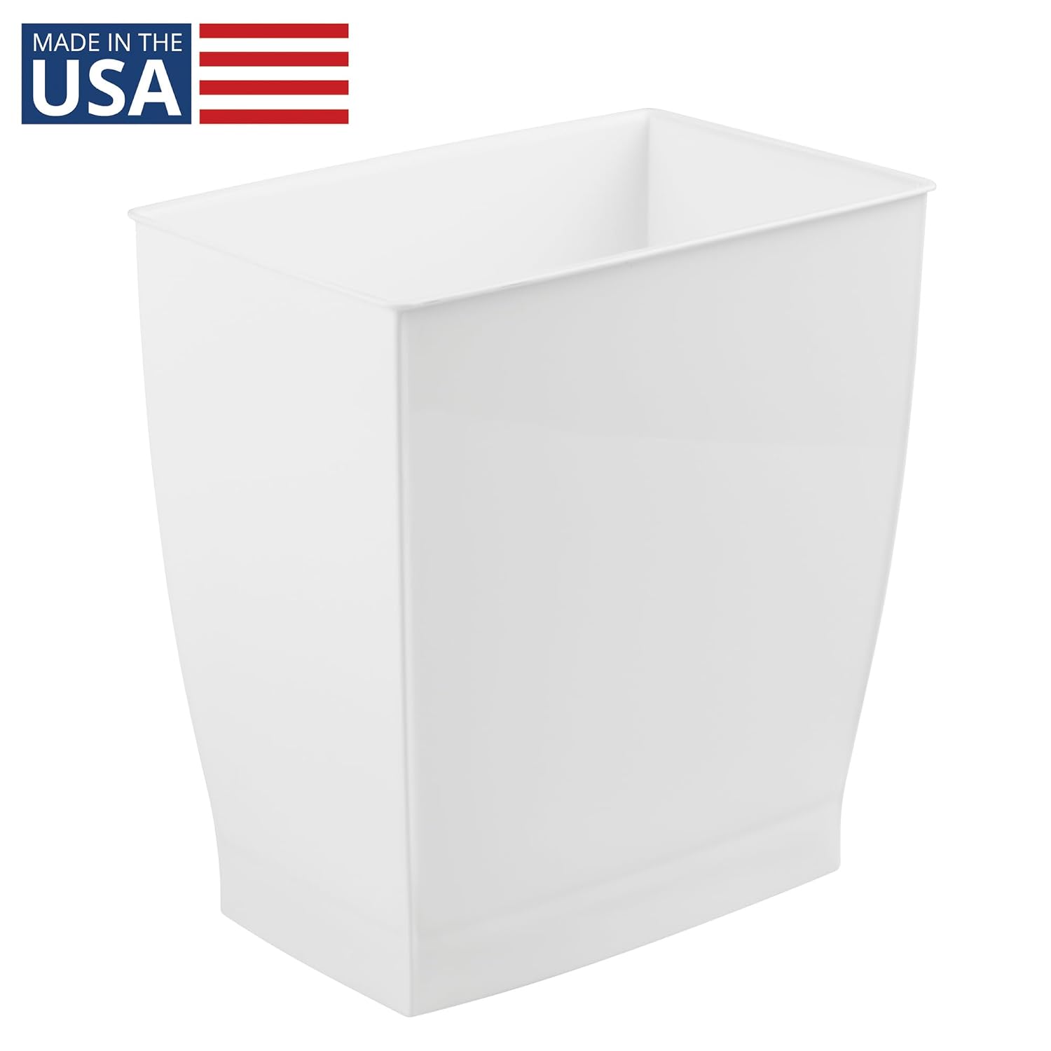 Plastic Spa Rectangular Trash, Waste Basket Garbage Can for Bathroom, Bedroom, Home Office, Dorm, College, 2.5