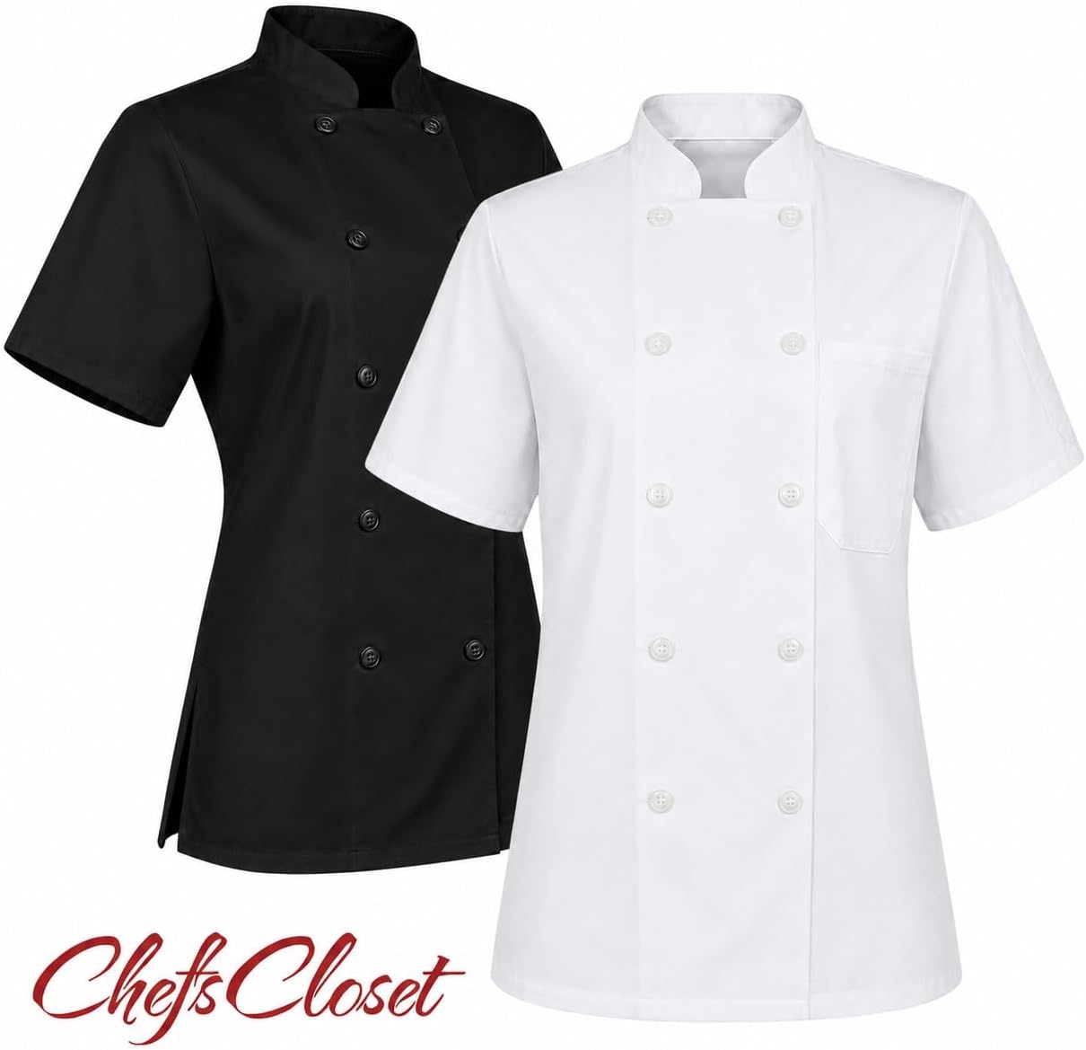 Women's Custom Long Sleeve Classic 10 Button Embroidered Chef Coat