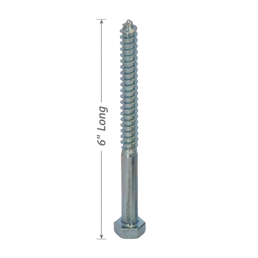 Concrete Anchors Hardware Installation Kit for Parking Curb, Wheel Stop, Speed Bump - 6" Lag Bolts Screws, Lag Shield