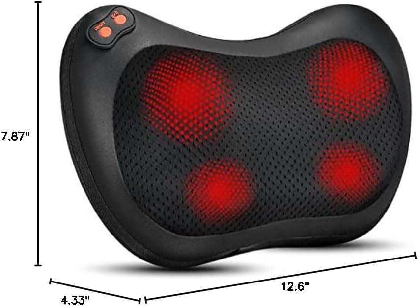 Back Massager, Shiatsu Neck Massager with Heat, Electric Back Massager for Shoulder, Back, Leg, Deep Tissue Kneading