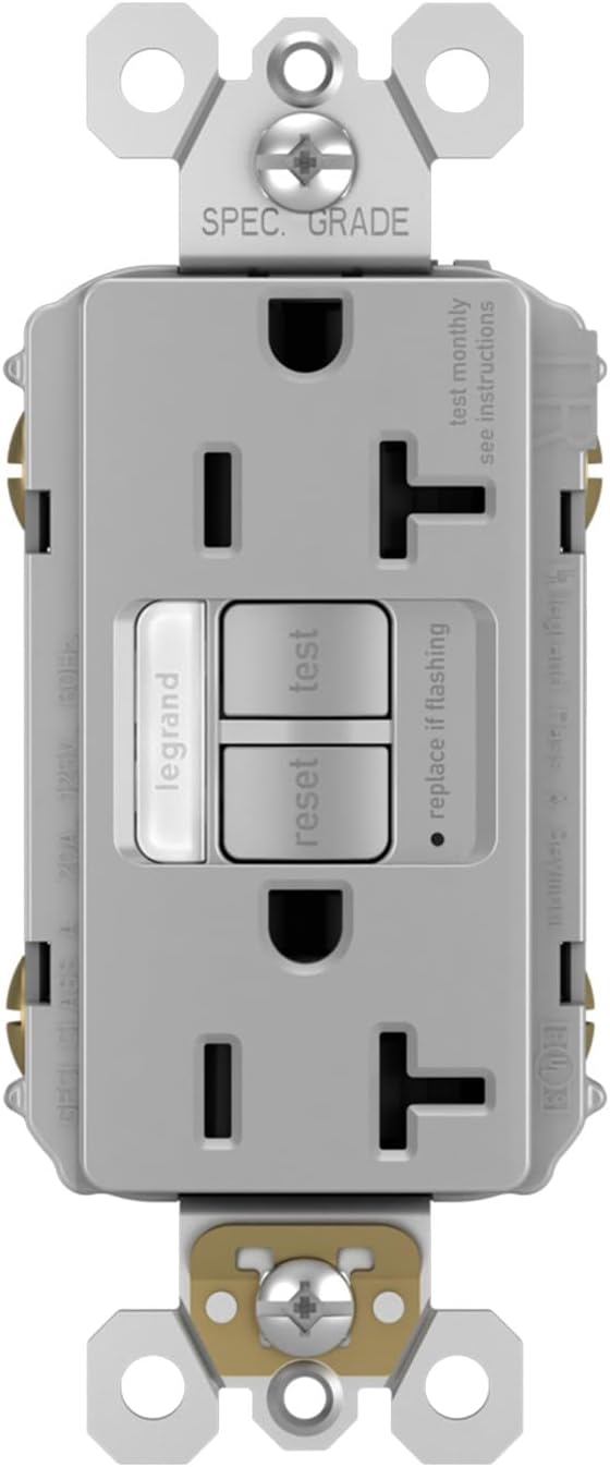 Legrand radiant 20 Amp Tamper Resistant LED Night Light GFCI Gray