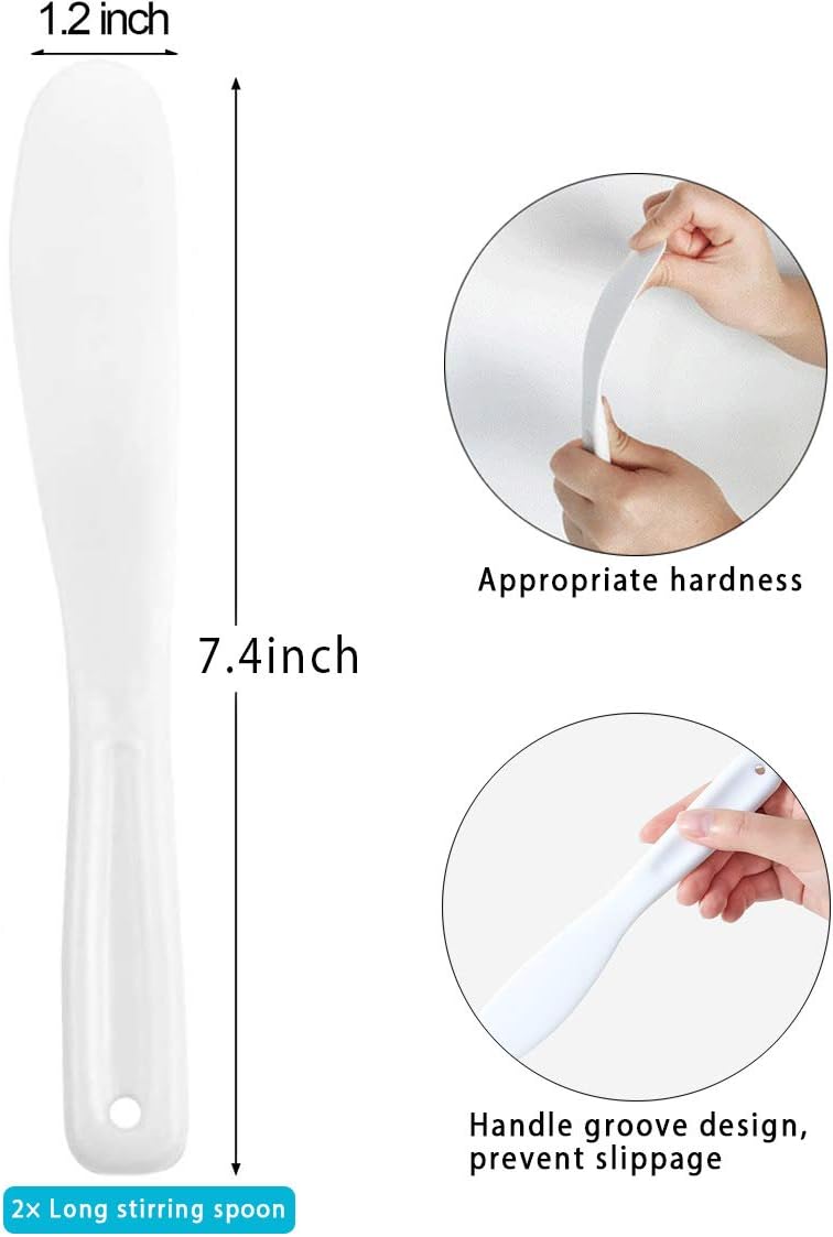 Silicone Stir Sticks Kit 16Pcs, Silicone Epoxy Brush, Silicone Stirring Tool, Mixing Spoon, Silicone Scraper DIY