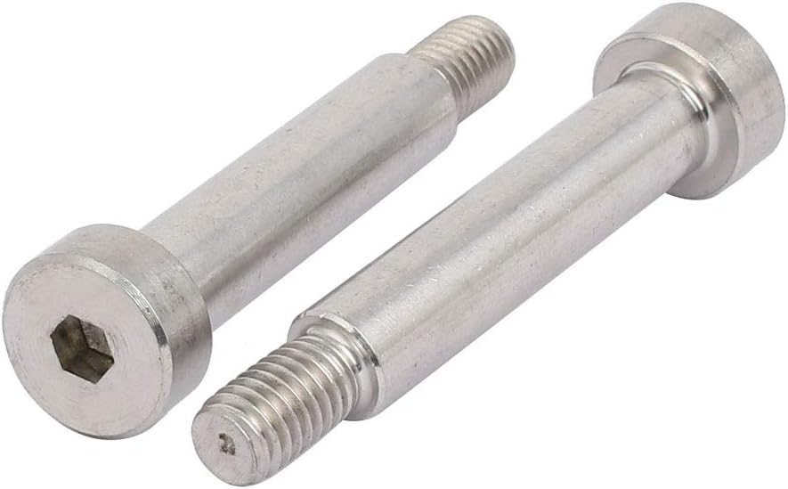 uxcell 304 Stainless Steel Hex Socket Shoulder Bolt 10mm Shoulder Dia 45mm Shoulder Length M8 Thread 5pcs