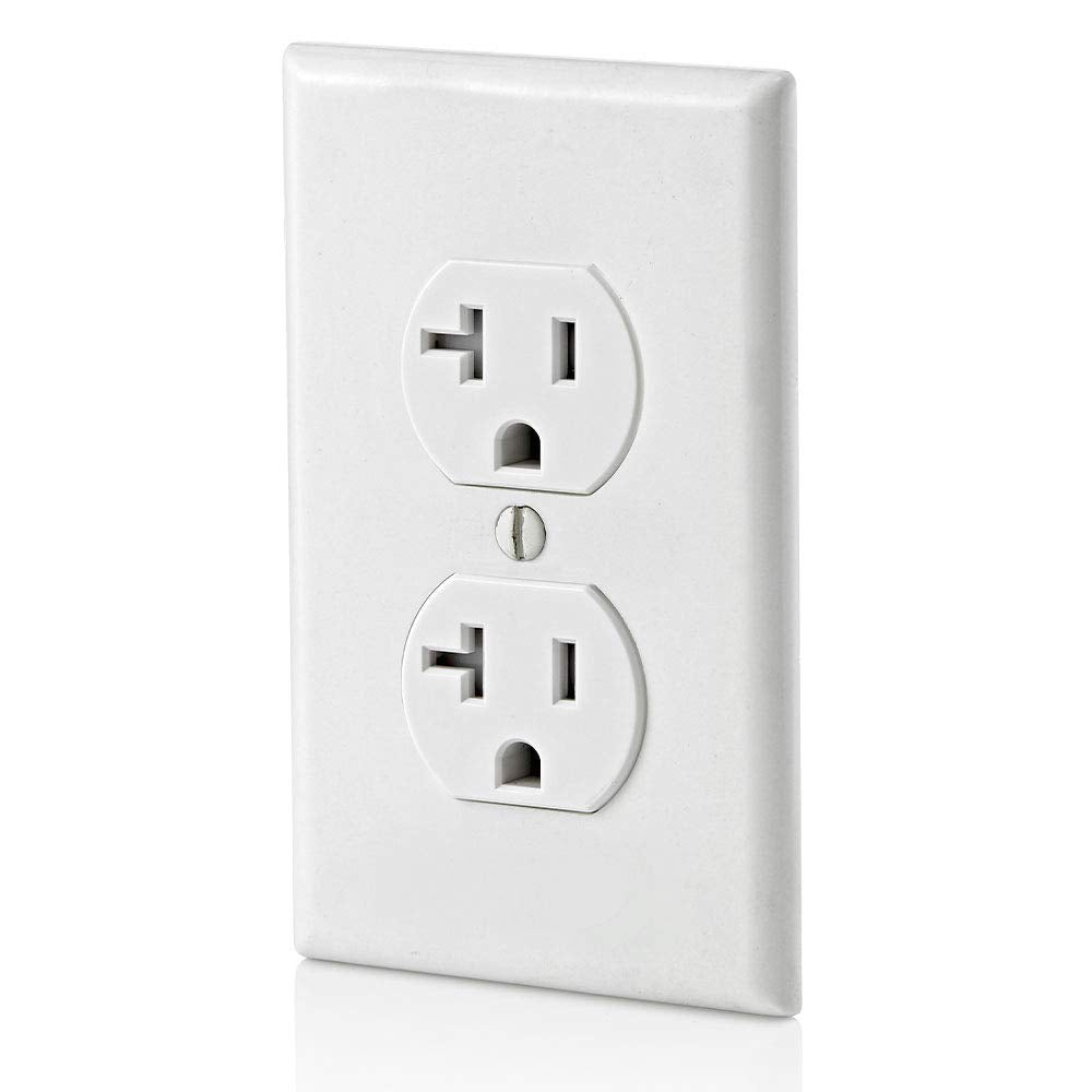 Leviton 20 Amp Tamper-Resistant Duplex Outlet, T5820-W, White