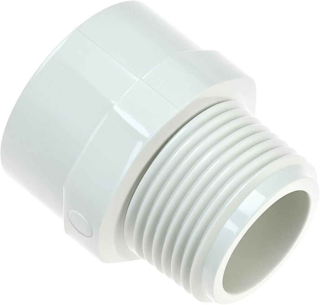 QWORK 10 Pcs 3/4 Inch PVC Fittings Male Adapter, Socket x Male Pipe Thread, 2 Way PVC Pipe Coupling
