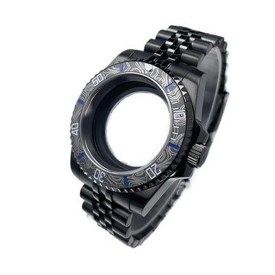 40mm Black Watch Case Sapphire Fit for NH34 NH35 NH36 28.5mm Dial Mod Parts(Set 1)