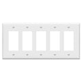 ENERLITES 5-Gang White Mid-Size Decorator Switch Outlet Wall Plate Cover