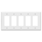 ENERLITES 5-Gang White Mid-Size Decorator Switch Outlet Wall Plate Cover