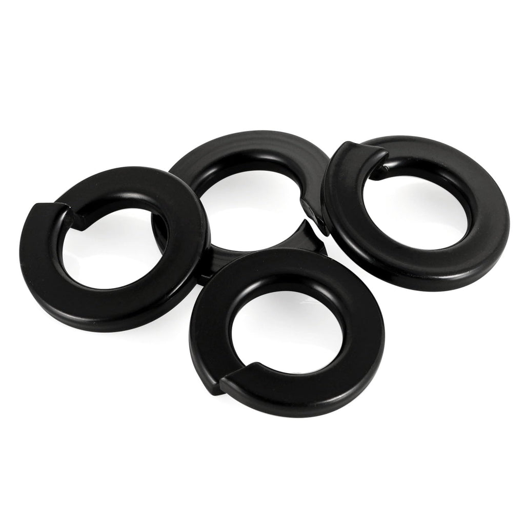 M8 Black Split Spring Lock Washers, 304 Stainless Steel, 50 PCS