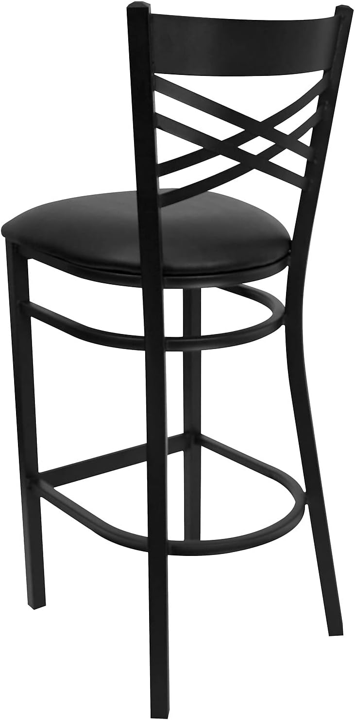 Hercules Metal Restaurant Barstool, Black