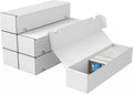 Trading Card Storage Box, 6-Pack 1100 Count White Corrugated Cardboard Box | Bulk Sports Storage Box for