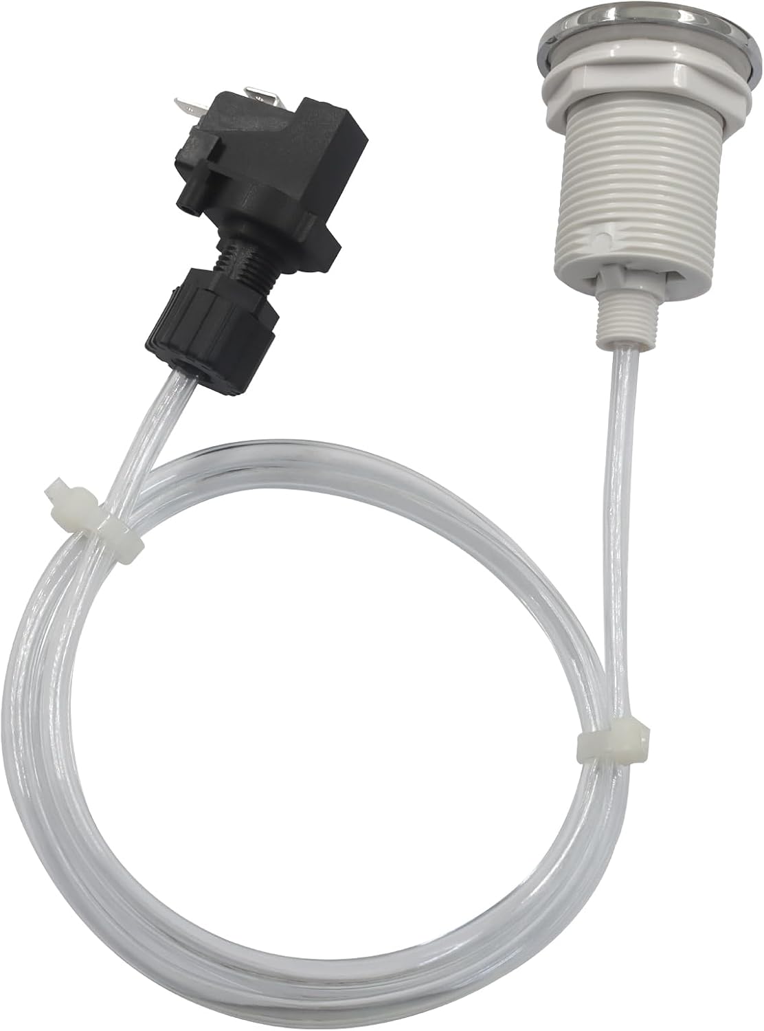 Hot Tub Air Switch Kit, Polished Chrome Button with 1M Hose