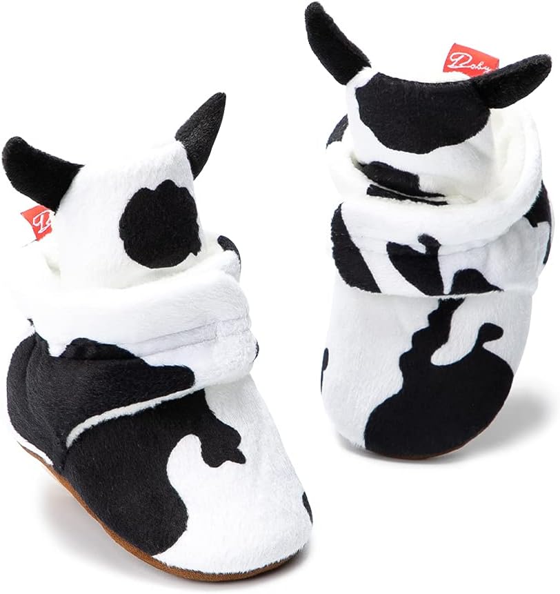 Newborn Baby Cotton Booties Stay On Slipper Winter Warm Soft Shoes Non-Skid Infant Ankle Boots Crib Shoes