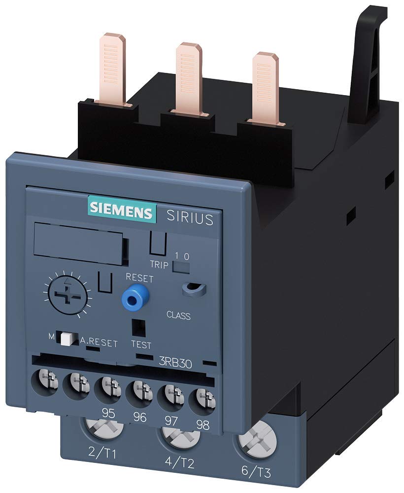 Siemens Sirius 3RB30361WB0 Solid State Overload Relay, 20 to 80A Range, Size S2, Class 10, Manual/Automatic Reset, Screw Terminal