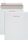 25 12.75" x 15" Rigid Mailers, Self Seal, Do Not Bend | White cardboard, stay-flat rigid, peel and seal, protects