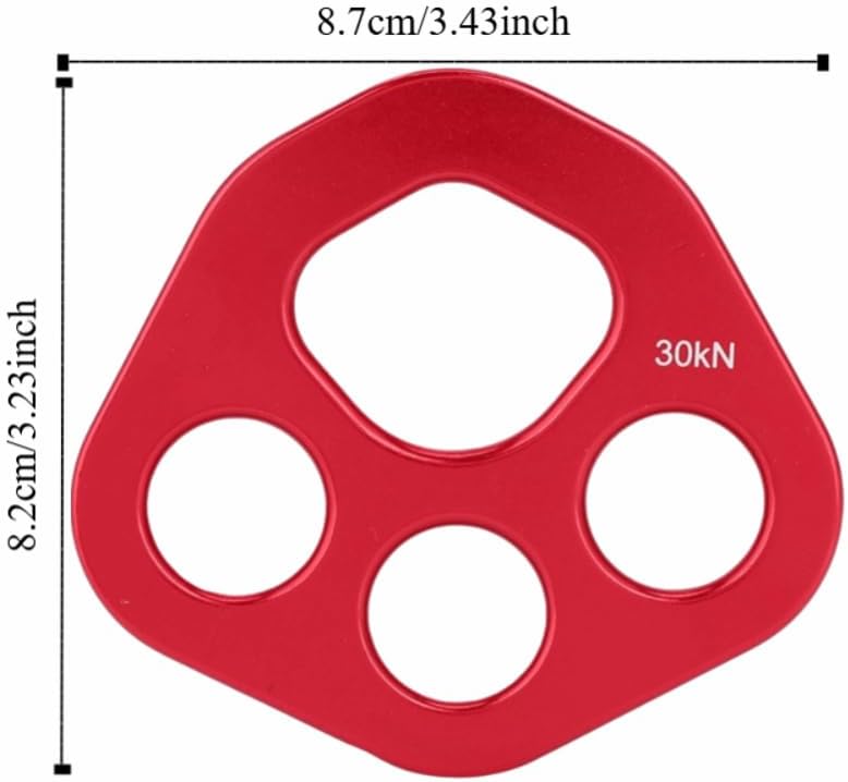 Rigging Plate – 4 Anchor Points Aviation Aluminum Force Divider Plate for Rock Climbing, Aerial Yoga &