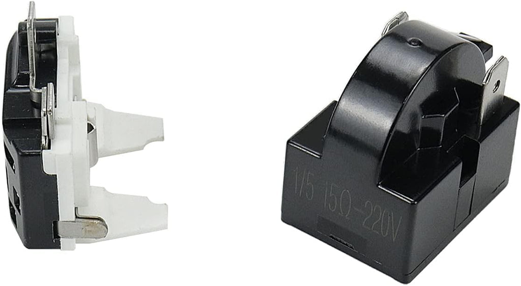 6 pcs Compresso QP2-4.7 PTC Starter Relay 2 Pin Refrigerator Starter Relay and 6750C-0005P Overload Protector Compatible with Refrigerator Compressor