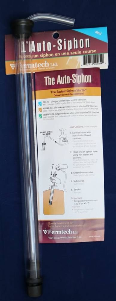 Auto Siphon Mini with 6 Ft of Food Safe Tubing & Clamp - Easy Home Brewing, Winemaking Kit, Complete System for Beer