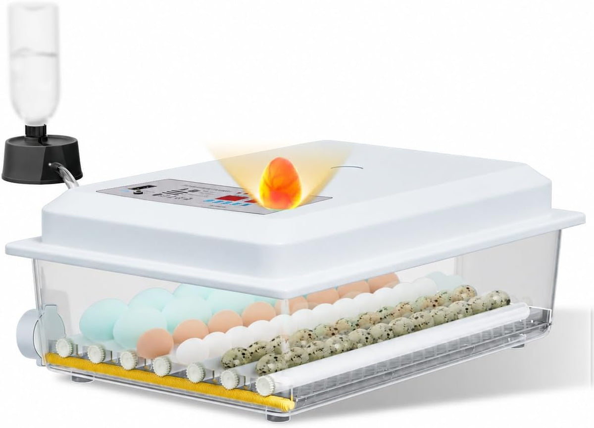 Egg Incubator for Chicken for 36, 5 Incubation Modes, Temperature Control, Auto Egg Turning, Dual Power Supply