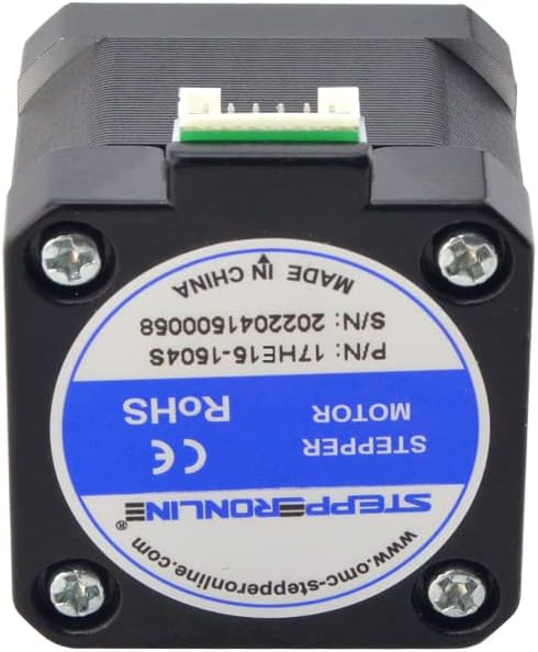 STEPPERONLINE Nema 17 Stepper Motor Bipolar 1.5A 42Ncm 42x42x38mm 1.8deg 4 Wires with 1m Cable and Connector (5 Pack)