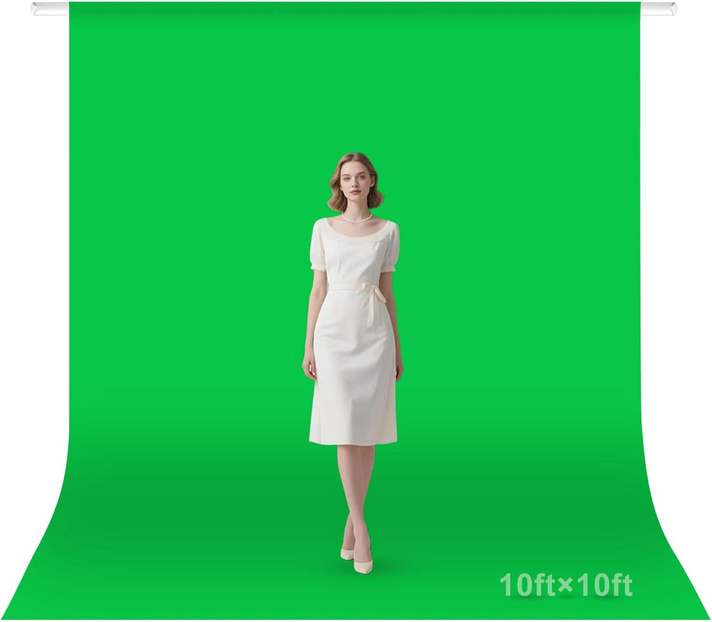 Green Screen Backdrop 10x10ft Greenscreen Background Photography | Polyester, Thicken Premium Fabric Resists