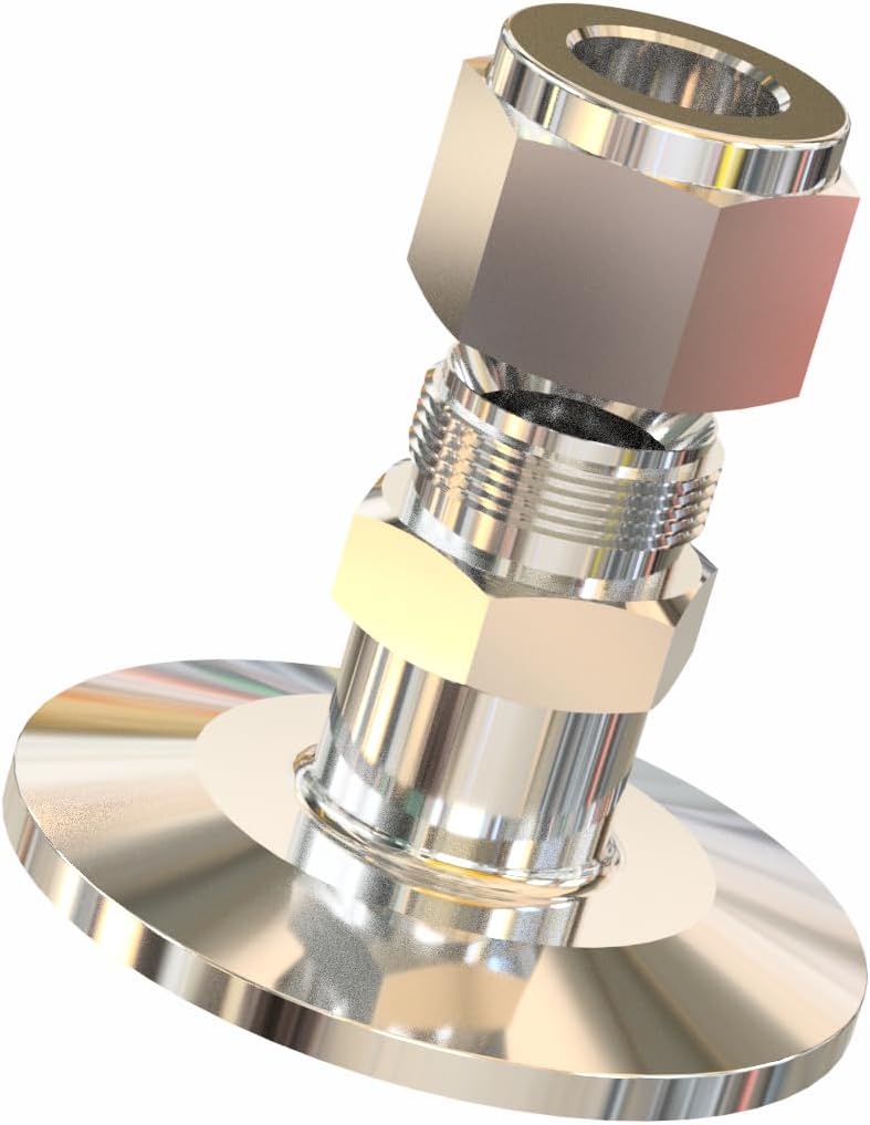 bmotiontech 1/2" double ferrule to KF40 Flange Adapter Compression Fitting Double Ferrule (1/2" double ferrule compression to KF40)
