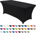 6FT Spandex Table Cover, Stretch Fitted Tablecloth, Black