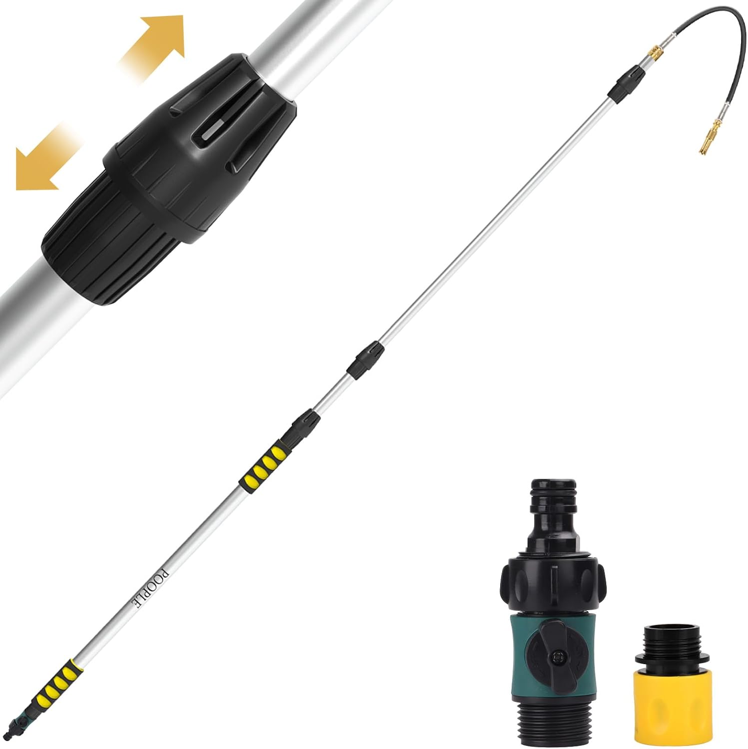 24FT Reach Gutter Cleaning Tools from The Ground, Telescopic Rain Gutter Cleaner Tools, Gutters Cleaning Pole with