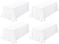4 Pack White Polyester 90x156 Inch Tablecloths