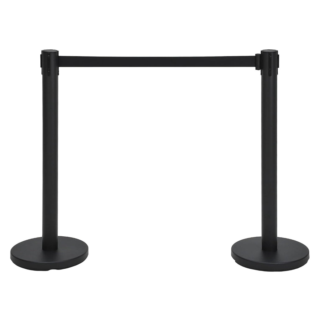 Crowd Control Stanchion Set, 2 Pack Black Stanchions