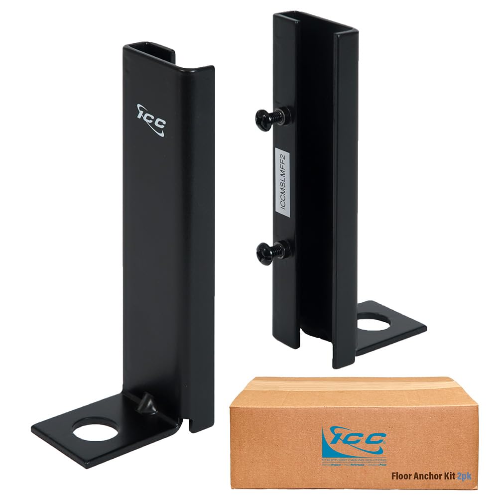 Cable Runway Floor Anchor, Black Powder Coat, 2-Pack