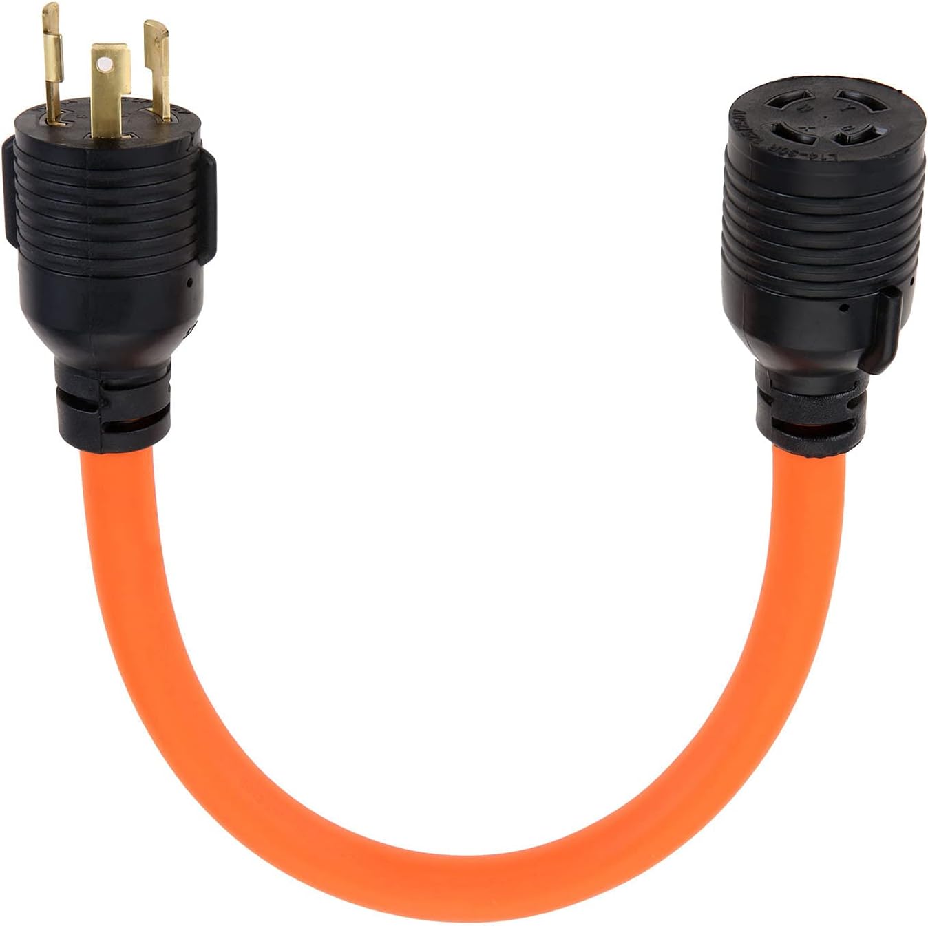 NEMA L5-30P to L14-30R Generator Transfer Switch Adapter Cord 1.5FT | 30 Amp 3 Prong to 4 Prong RV Generator Adapter