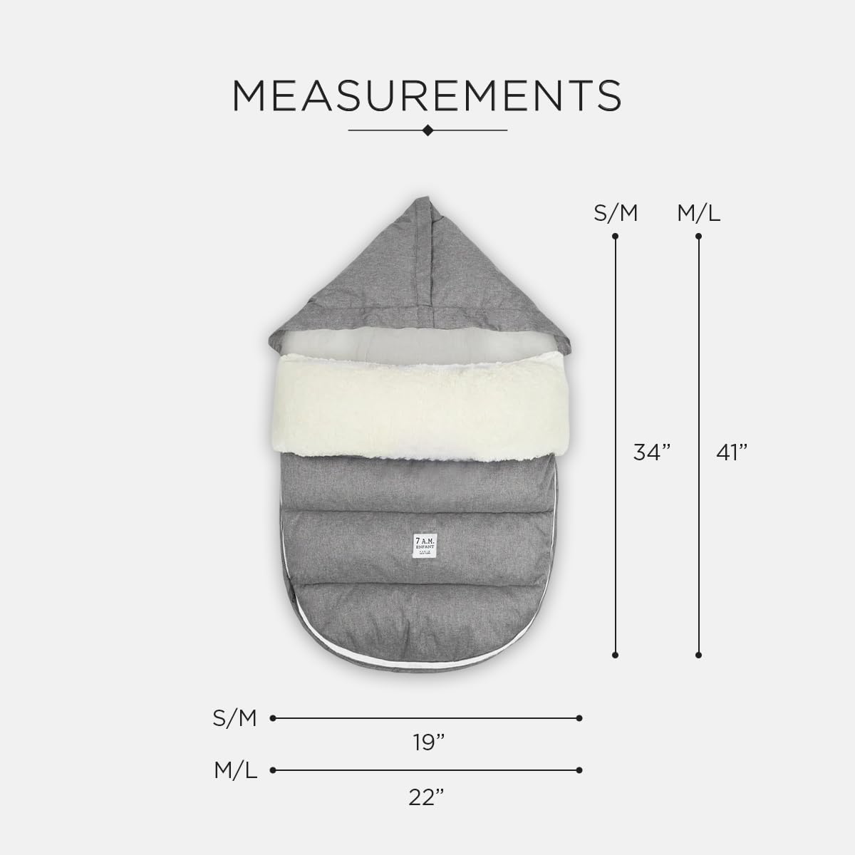 7AM Enfant Universal Stroller Footmuff - Water Repellent Winter Bunting Bag for Strollers & Car Seats, Soft