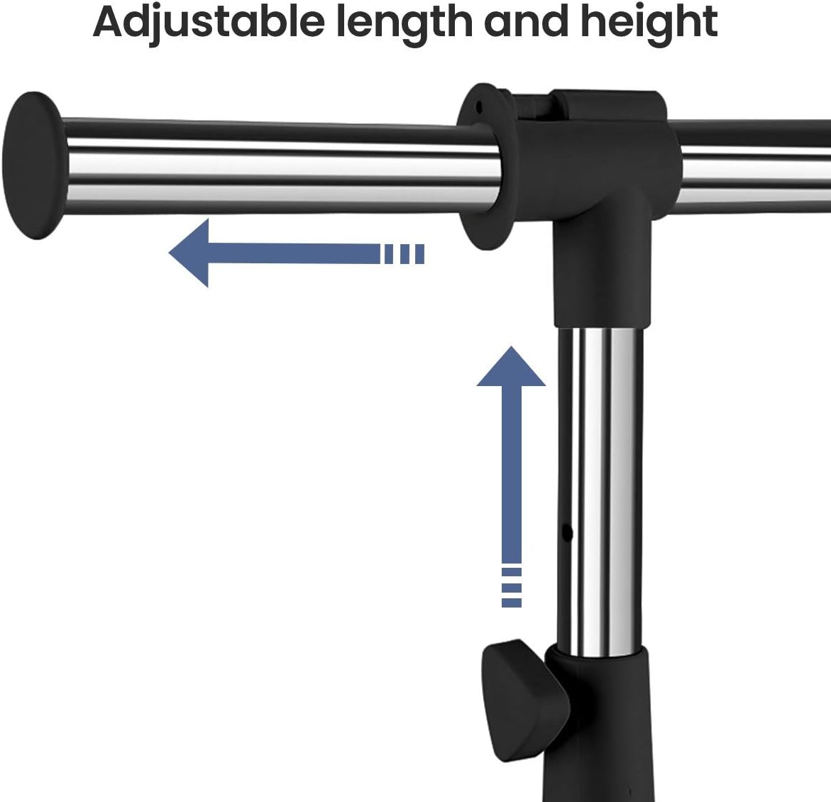 Adjustable Clothing Rack for Hanging Clothes, Heavy Duty Garment Rack with Wheels，Free Standing Rolling Clothes Rack
