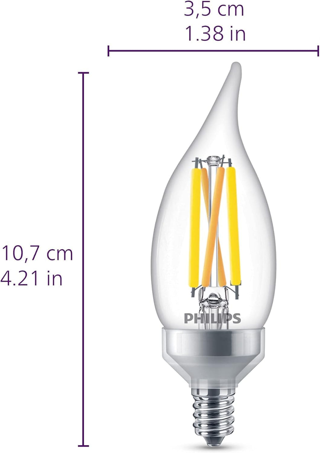 BA11 E12 Chandelier Bulbs, 3-Pack
