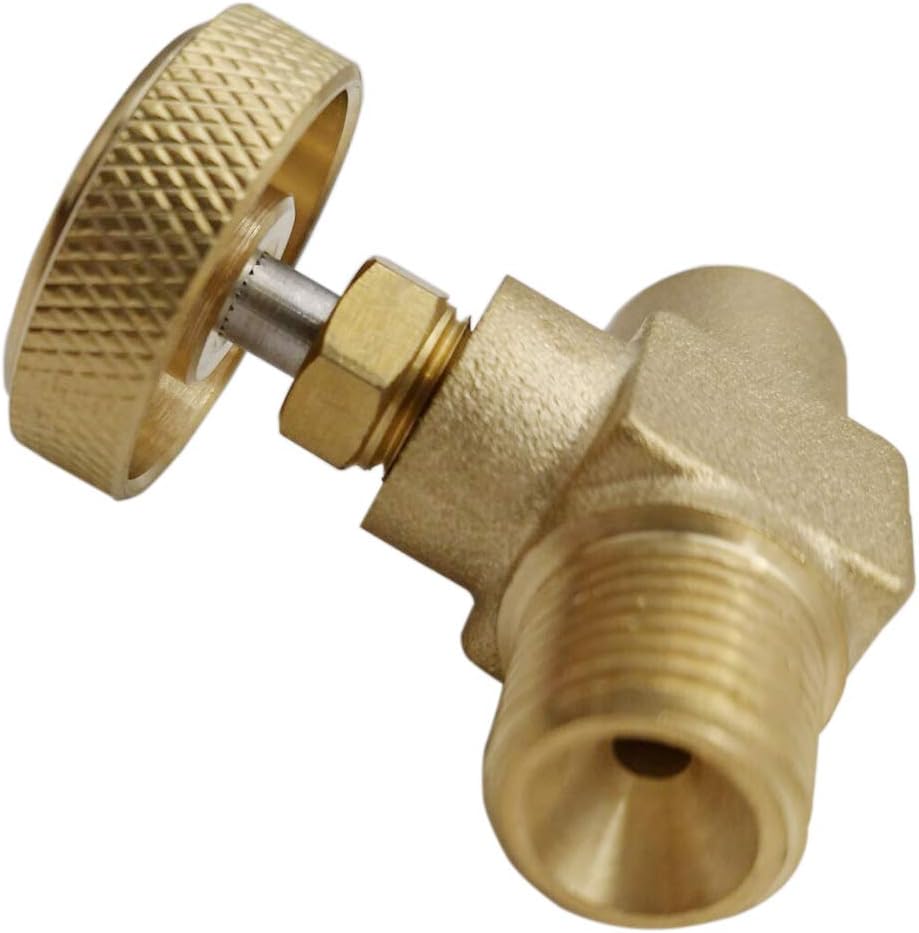 MENSI 1/4" Male NPT X 1/4" Female NPT Heavy Duty Brass High Pressure Propane LPG Gas Flow Control Needle Valve