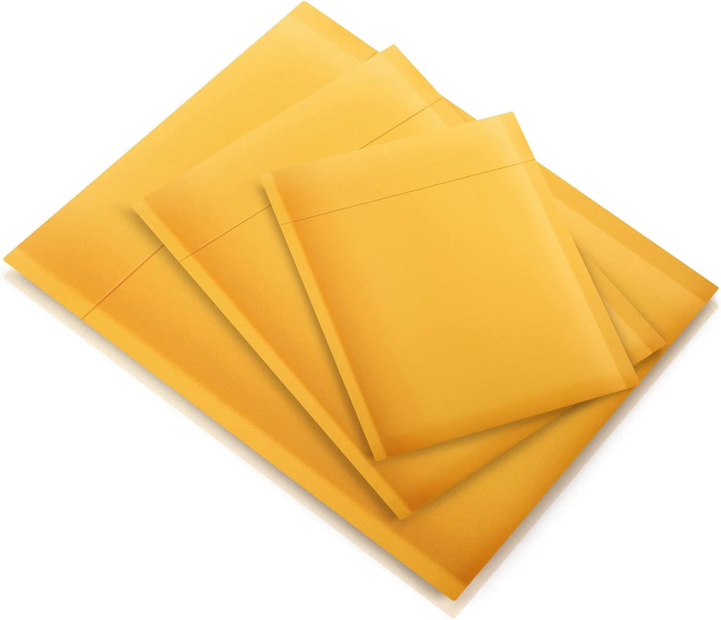 50 Pcs Metallic Foil Bubble Padded Envelopes Mailers, Yellow