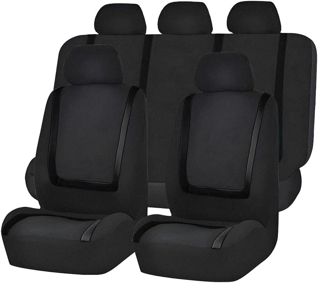 Car Seat Covers Full Set, Soft Breathable Vehicle Front and Rear Split Bench with Headrest Cover, Comfortable