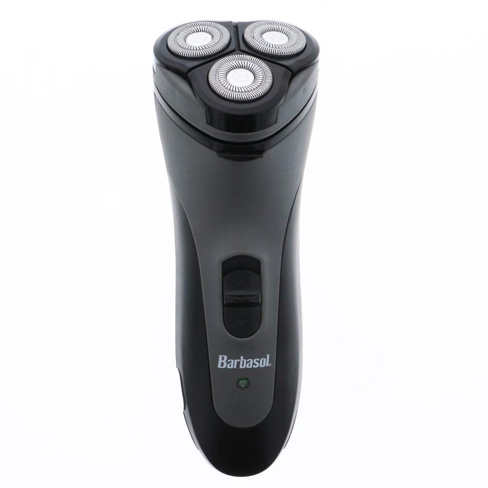 Barbasol Rotary Shaver, Rechargeable Electric Rotary Shaver with Stainless Steel Blades, Pop-Up Trimmer, Wireless