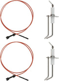 2 Pack 62-24164-01 Furnace Burner Ignitors Repalcement, Flame Sensor Ignitors with 232258 2-Prong Electrode Assembly and 31.5" High-Temperature Cable Wire Compatible with Rheem Furnace