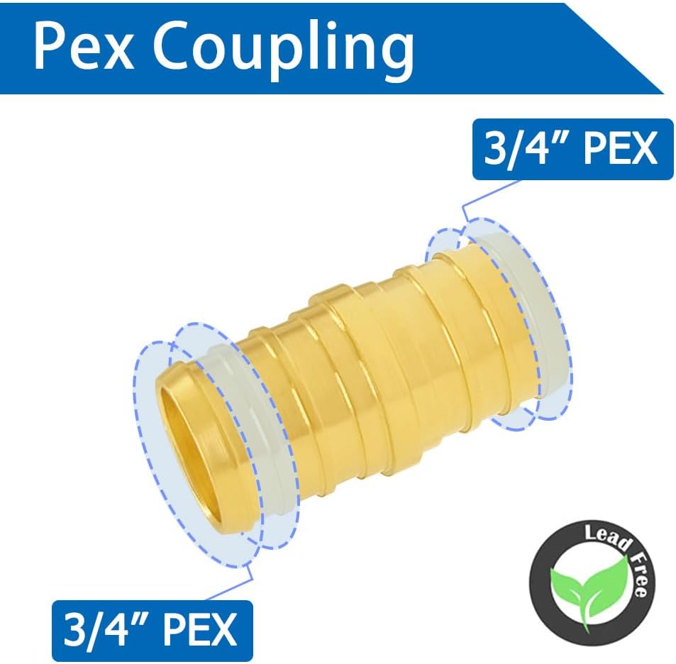 Hooshing 10PCS 3/4 Inch Straight Coupling PEX Fitting