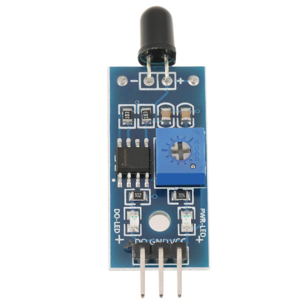 IR Infrared Flame Sensor Module 5 Pack 760-1100nm Detection Range with Adjustable Sensitivity and 60° Viewing Angle Digital and Analog Output for Fire Detection Compatible with Arduino