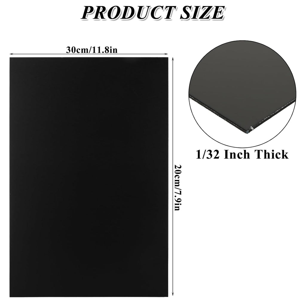 3 Pack 5052 Anodized Aluminum Sheet Metal 12 x 8 x 1/32 Inch Black Rectangle Aluminum Metal Plate Engraving Blanks
