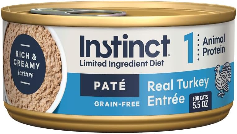Limited Ingredient Diet, Natural Wet Cat Food, Grain Free Recipe - Real Turkey, 5.5 Ounce (Pack of 12)