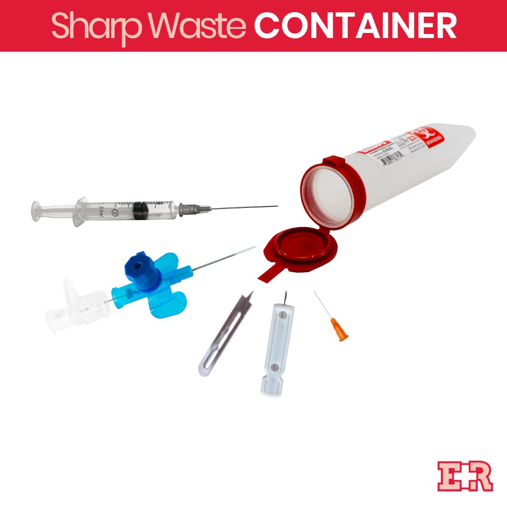 Porta Sharps Transportable Sharps Container with Locking Mechanism - 6 Count