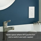 Leviton Slim GFCI Combination Outlet with Switch, 15 Amp, GFSW1-W, White